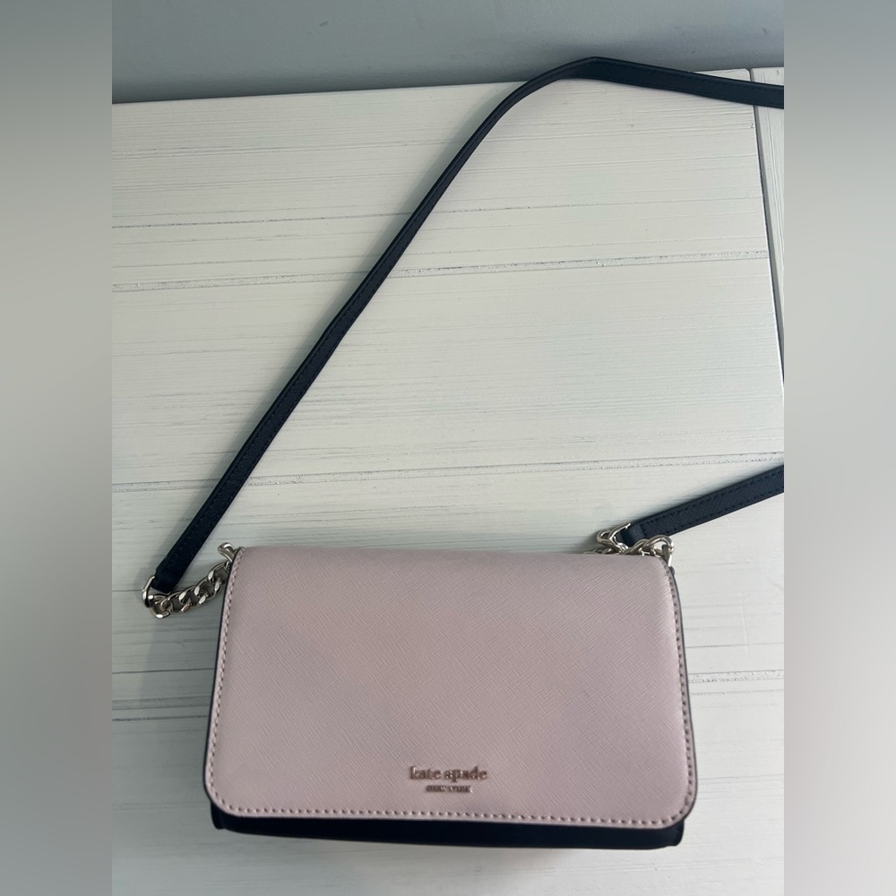 Black and pale pink Kate spade cross body